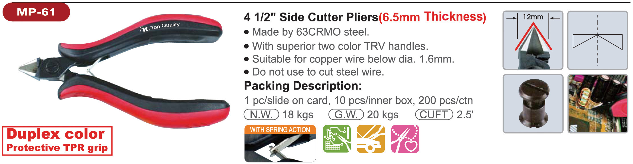 proimages/product/pliers/cutting_pliers/Precision_Electronics_Diagonal_Cutters/MP-61/MP-61.jpg