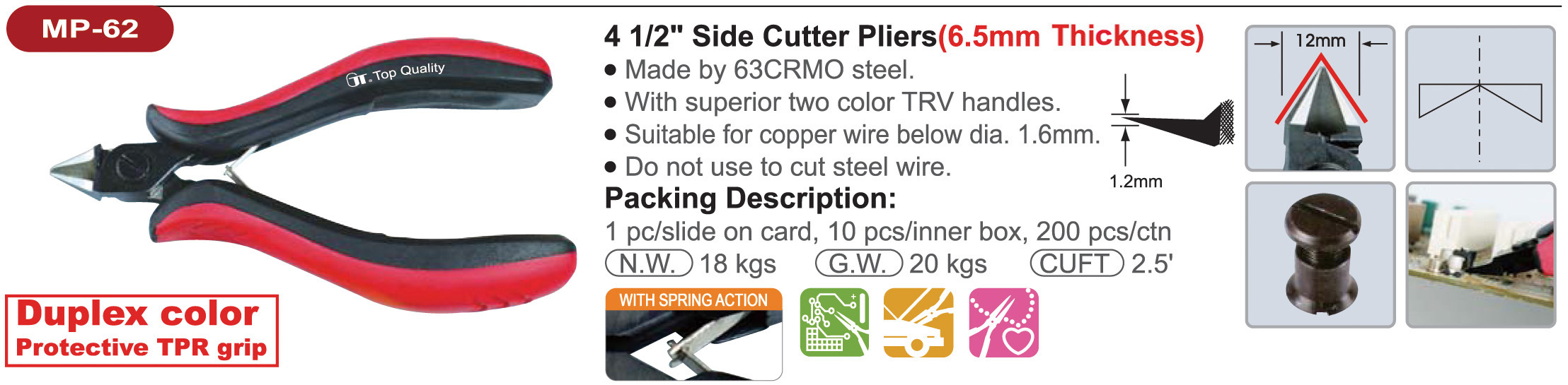proimages/product/pliers/cutting_pliers/Precision_Electronics_Diagonal_Cutters/MP-62/MP-62.jpg